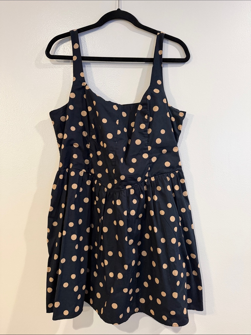 Abercrombie & Fitch Black romper/dress with Tan Polka Dots
